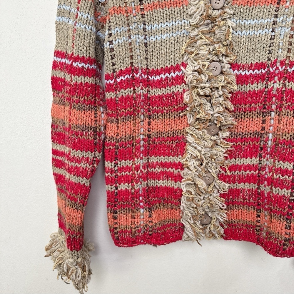 Susan Bristol Womens Small Chunky Hand Embroidered Fringe Multi Color Ca… - Picture 9 of 15